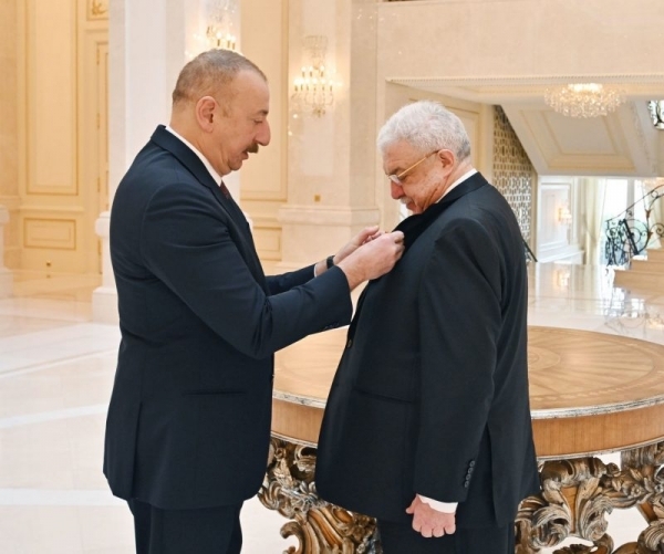 Михаил Гусман с Ильхамом Алиевым, президентом Азербайджана